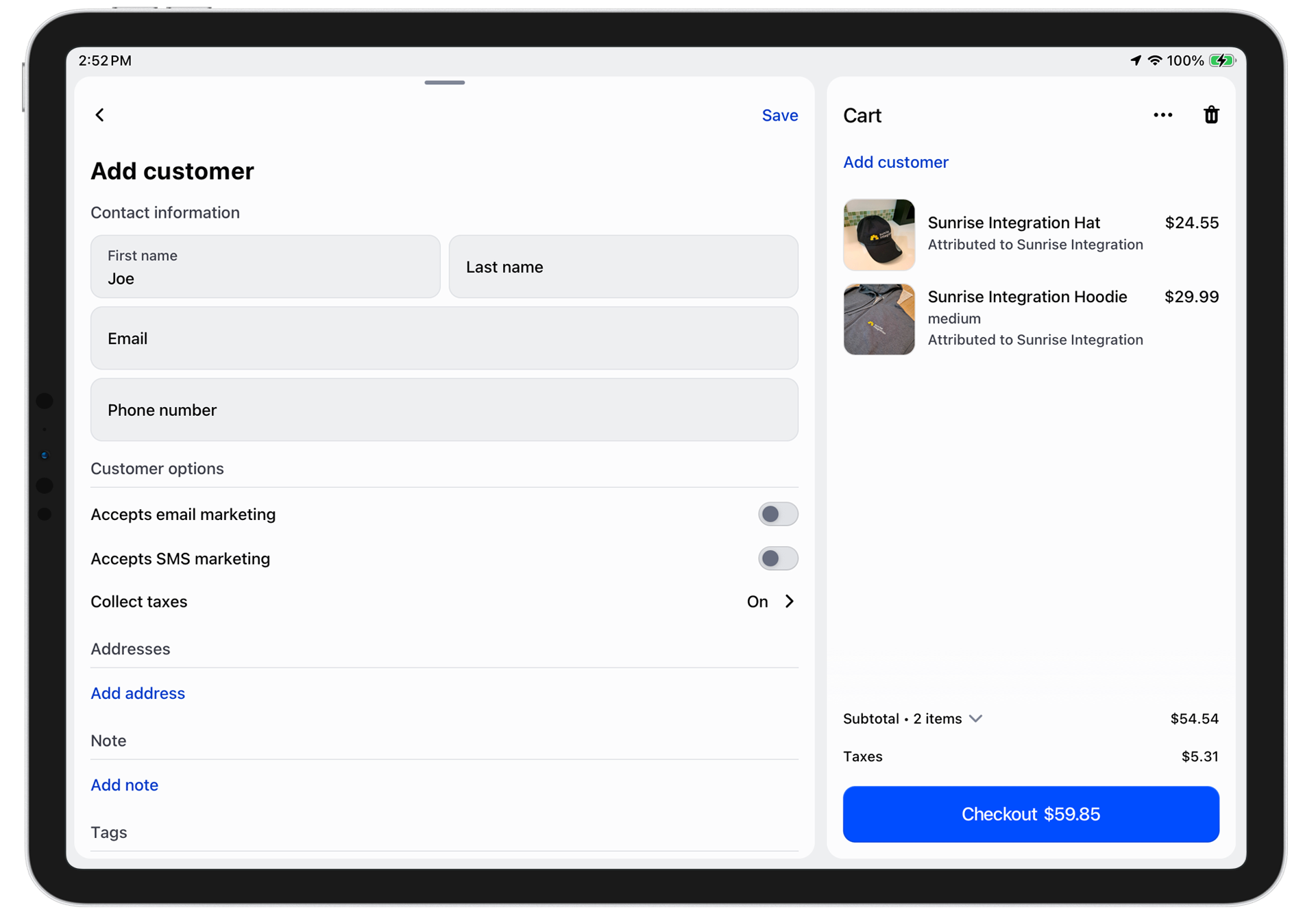 Shopify POS 11.0 moves input to the side panel