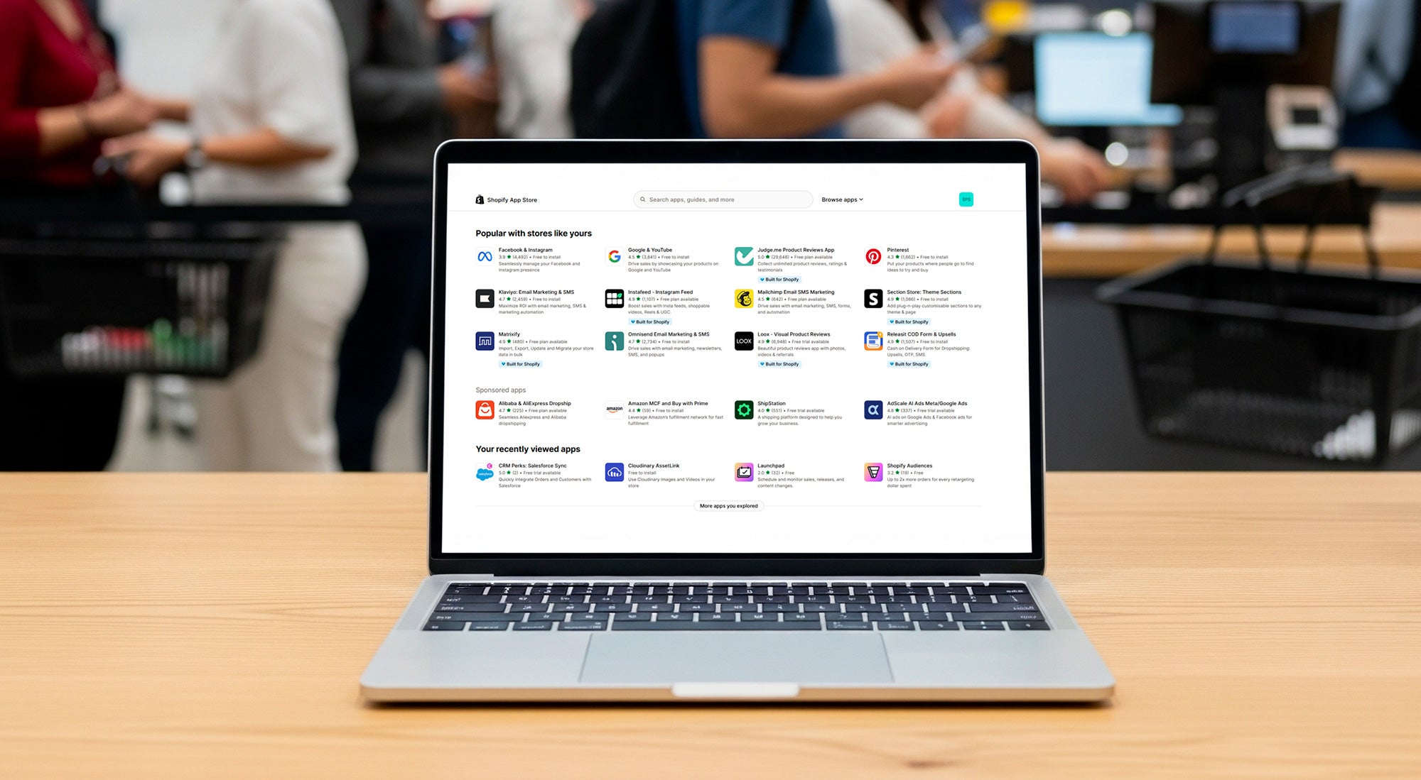 The Shopify app store has thousands of different apps available for quick install.