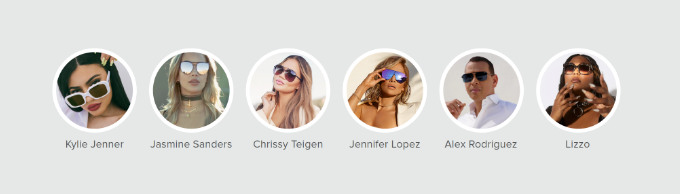 Quay celebrity representatives Kylie Jenner, Jasmine Sanders, Chrissy Teigen, Jennifer Lopez, Alex Rodriguez, Lizzo