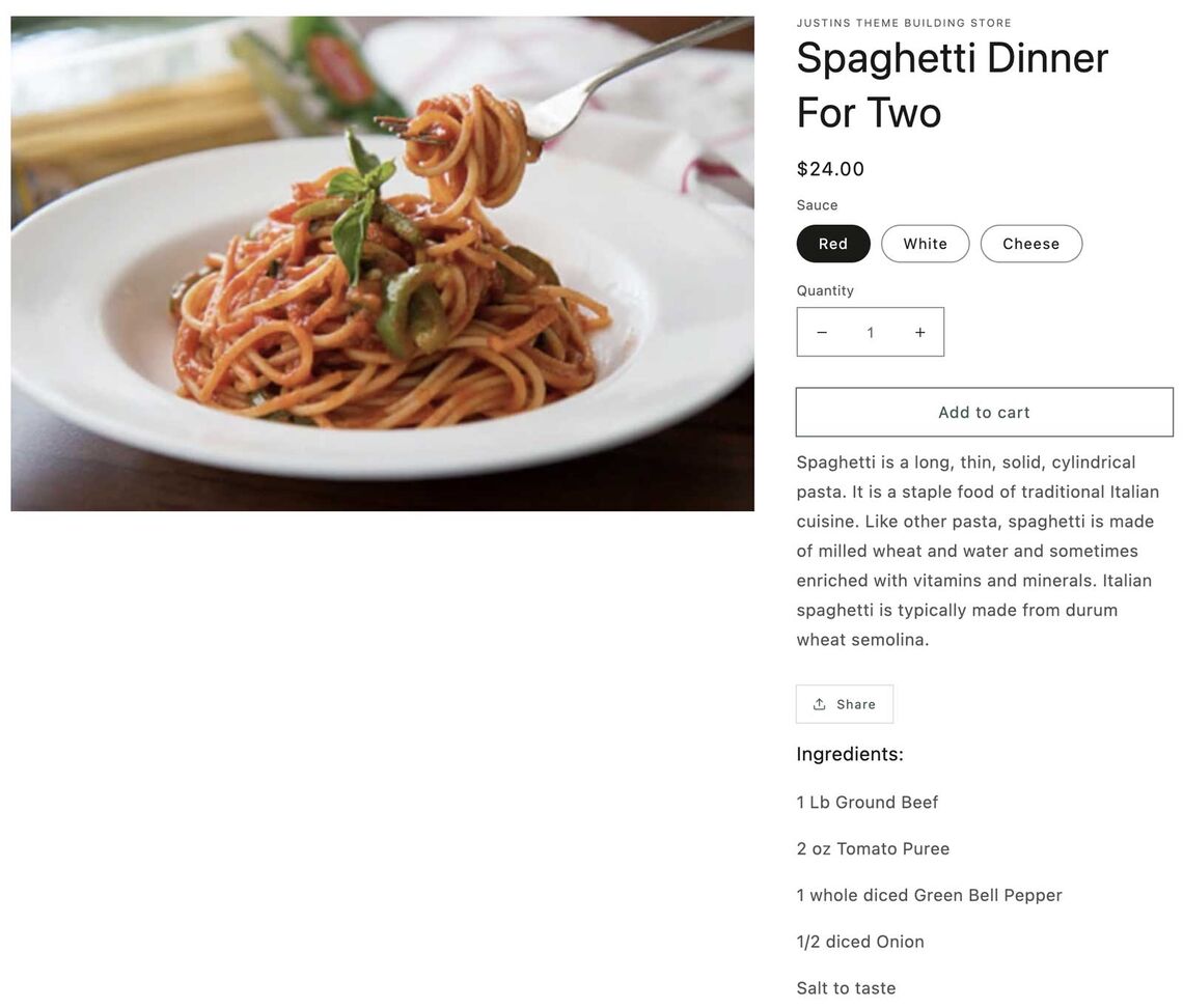 metafield spaghetti webpage