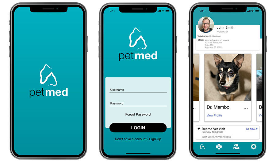 petmed app login screen