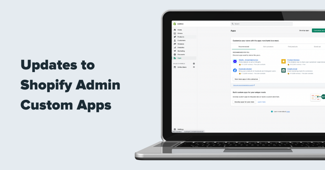 new custom apps in shopify admin