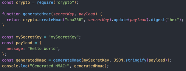 Using Node.js for HMAC security