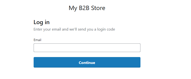 Shopify B2B login page with code