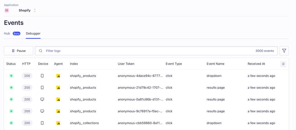 Setup events and personalization in Algolia