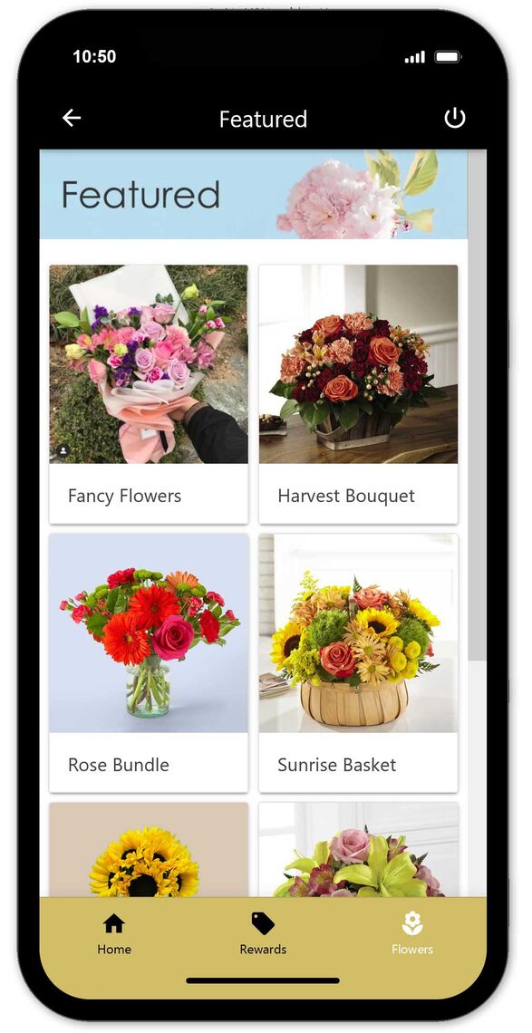 mobile apps screen flowers