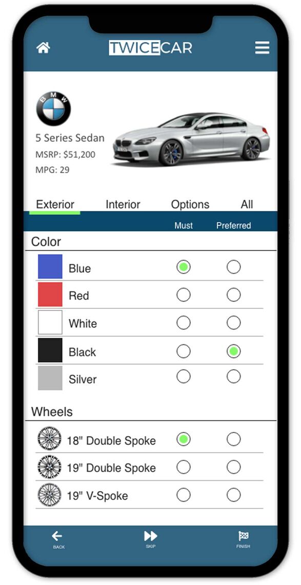 mobile apps screen car