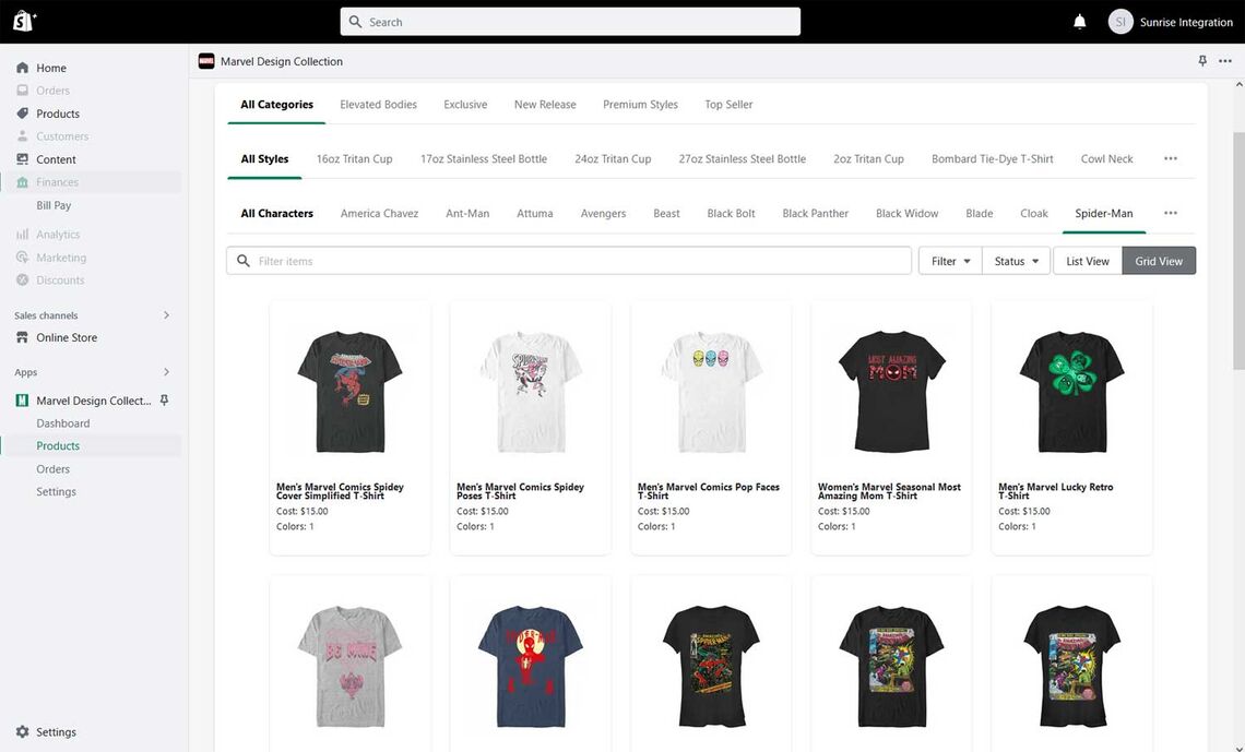 Add Marvel products to your Shopify store