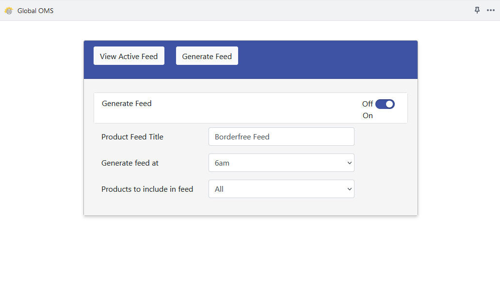 Custom feed controls for Borderfree and Shopify