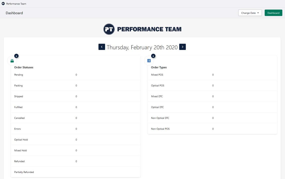 Custom Shopify app for Performance Team