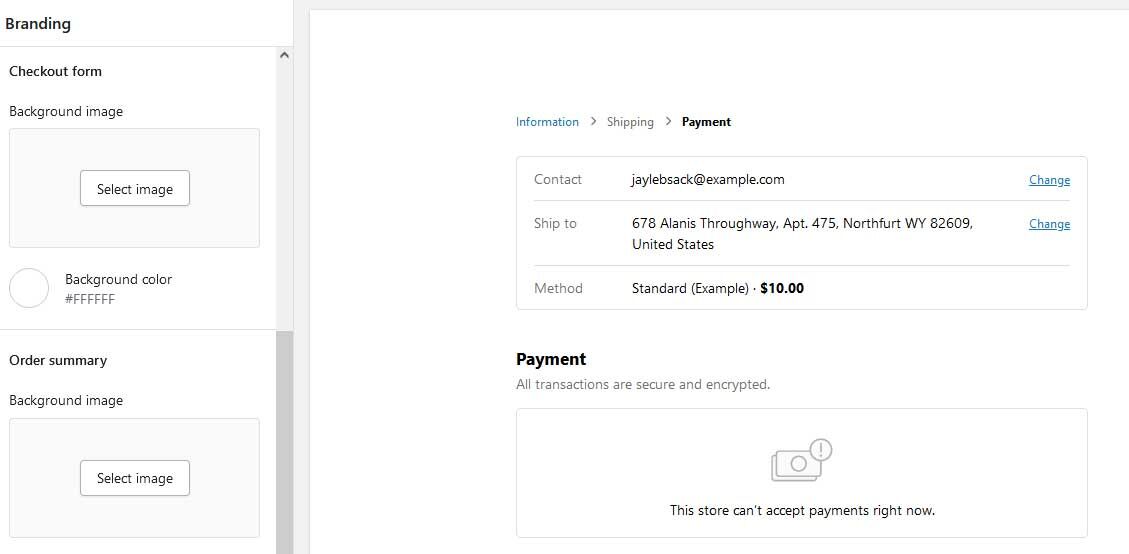change the shopify checkout page design and features