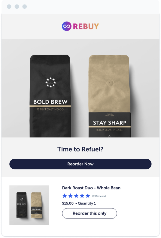 rebuy reorder landing pages