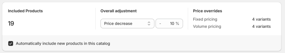 Apply price adjustments to increase or decrease your catalog prices