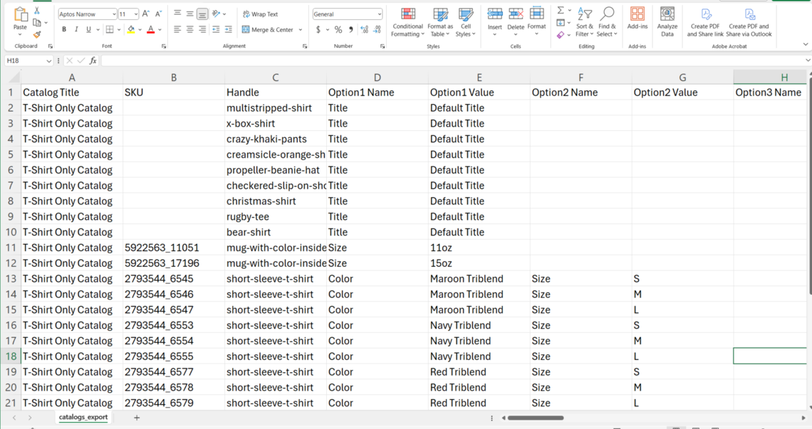 Import and export CSV files to customize your price catalogs